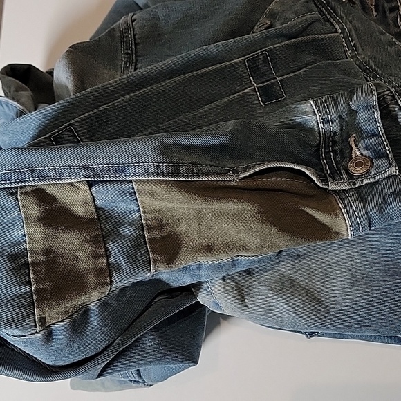 ​Mr A Wei Original Vintage XXL Pleated Denim Trucker Jacket Light Wash - Picture 11 of 15